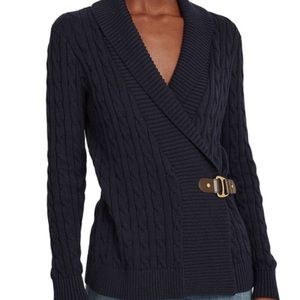 NWTS Ralph Lauren cotton knit sweater with buckle size medium